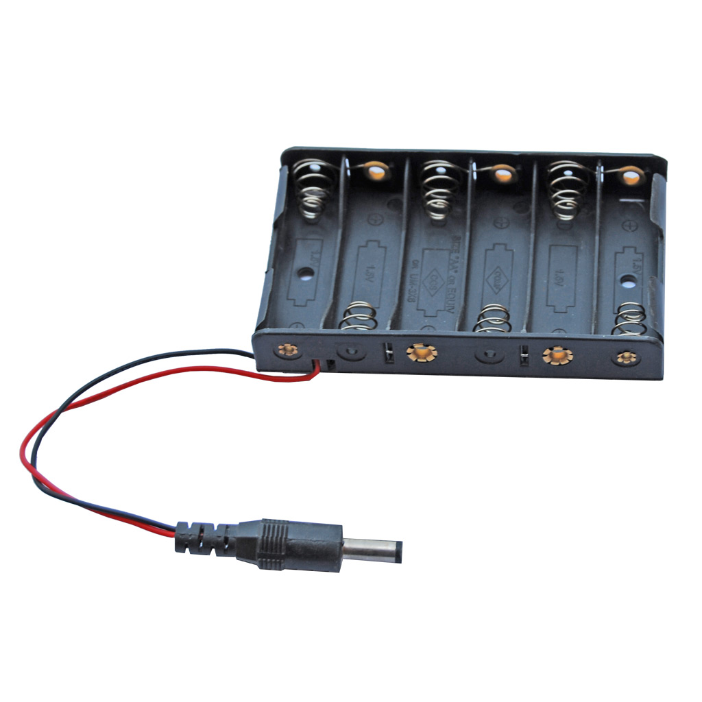 Battery Holder 6 AA with DC Jack
